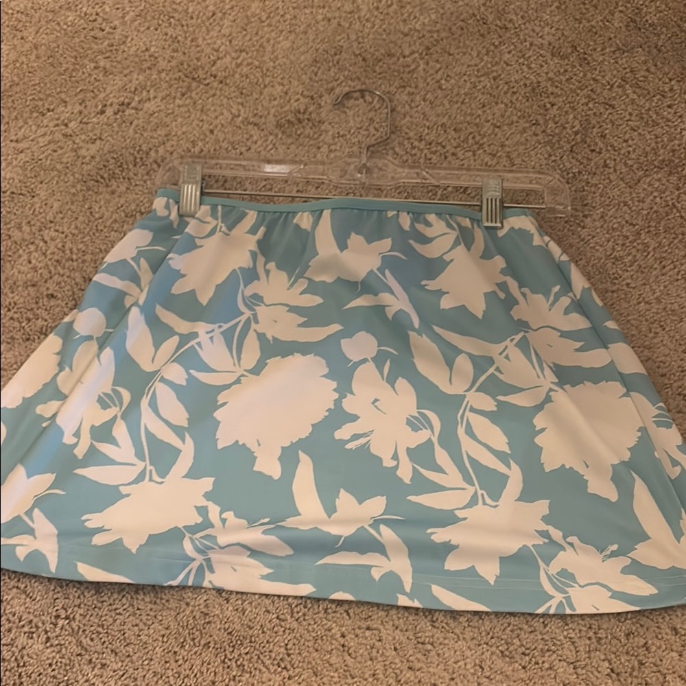 Floral Blue and White Women's Tennis Skirt, Lily’s